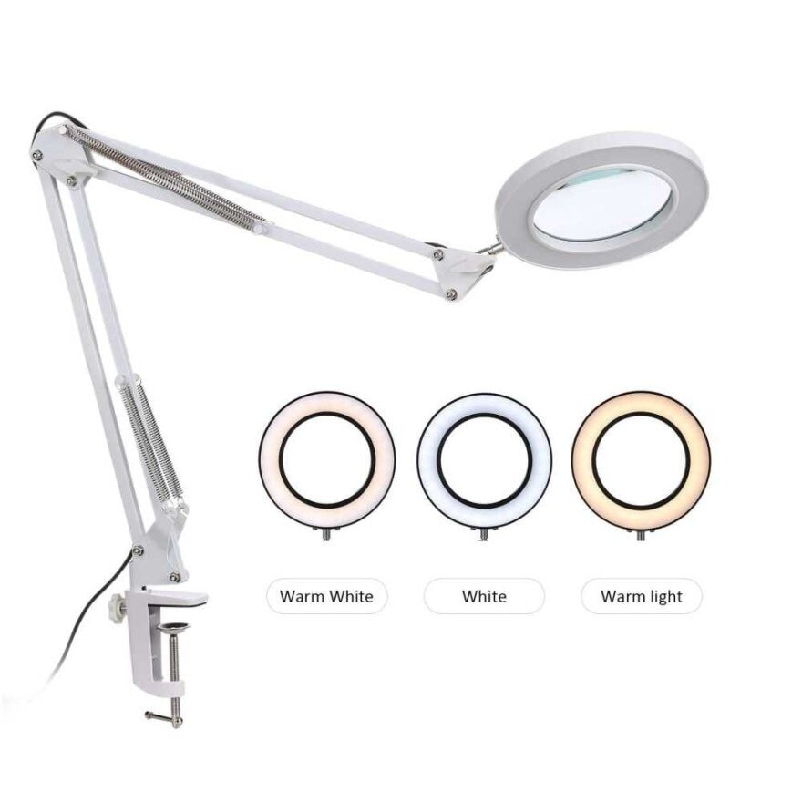 Magnifying Glass Magnifier with LEDs Clamp Clip 8X