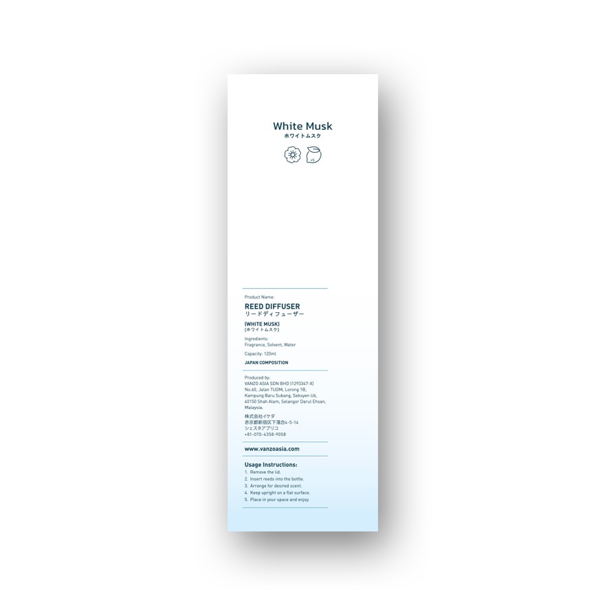 Reed diffuser white musk 120ml