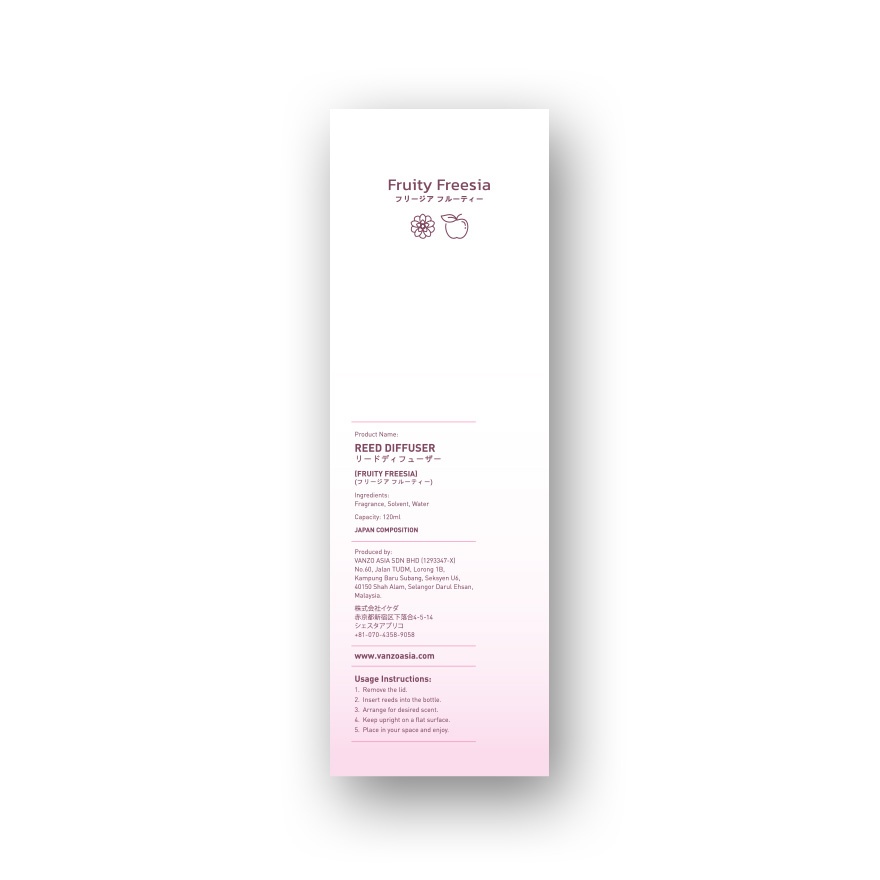 Reed diffuser fruity freesia 120ml