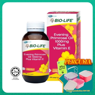 BIO-LIFE - Evening Primrose Oil 1000mg Plus Vitamin E 100s