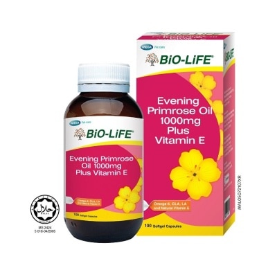 BIO-LIFE Evening Primrose Oil 1000mg Plus Vitamin E 100s