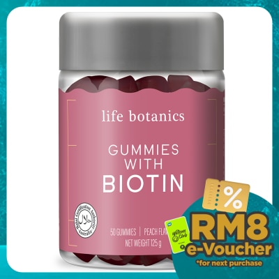 LIFE BOTANICS Biotin Gummies 50s (Peach Flavour)