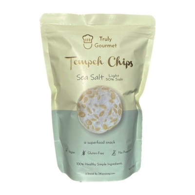 TRULY GOURMET - Tempeh Chips Sea Salt Light 50% Salt 80g