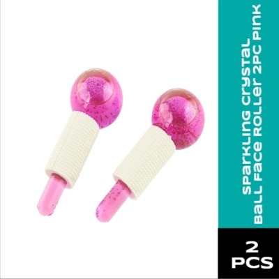 CHARMING Sparkling Crystal Ball Face Roller 2PC Pink