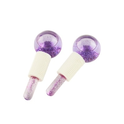 CHARMING Sparkling Crystal Ball Face Roller 2pc Purple