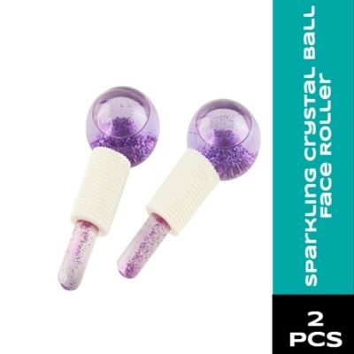 CHARMING Sparkling Crystal Ball Face Roller 2pc Purple