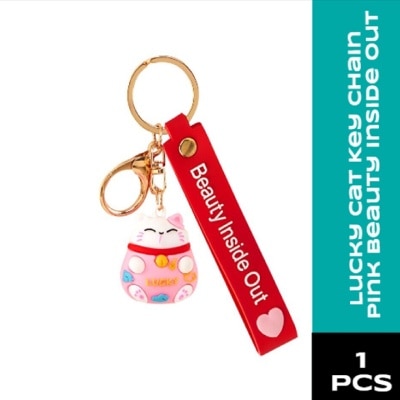 ORIENTAL Lucky Cat Key Chain Pink Beauty Inside Out