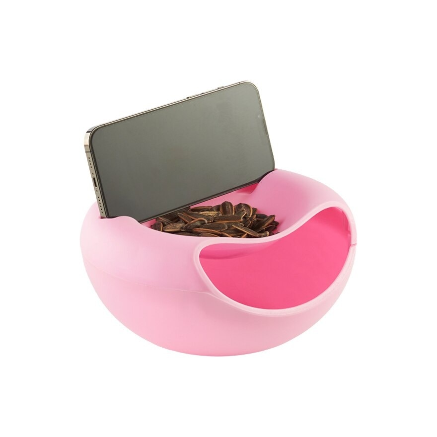 Snack Bowl with Phone holder Pink