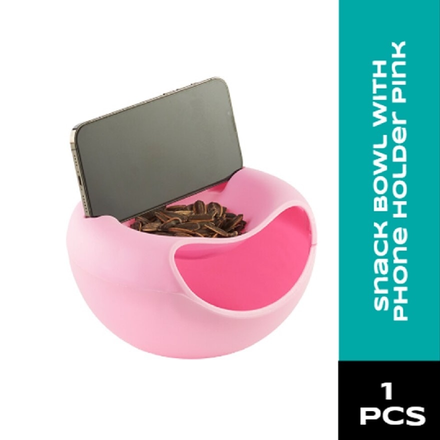 Snack Bowl with Phone holder Pink