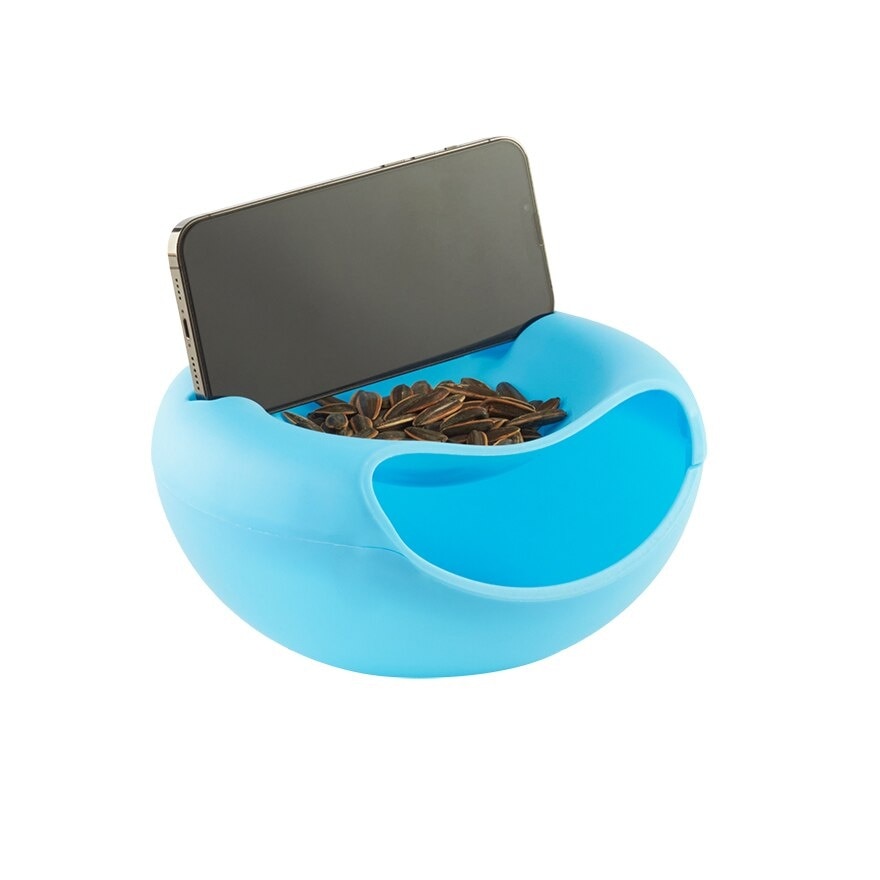 Snack Bowl with Phone holder Blue