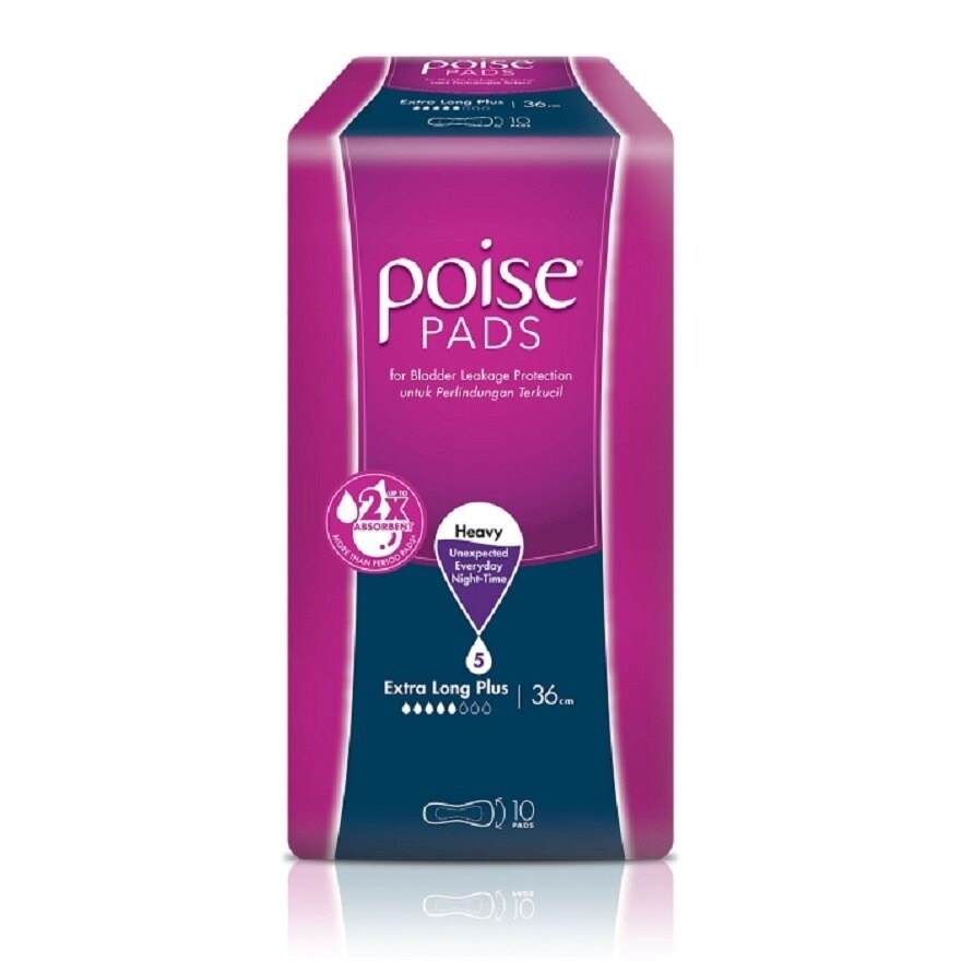 Pads Incontinence Extra Long Plus+ Non Wing 10s - Heavy Bladder & Urine Leakage Protection