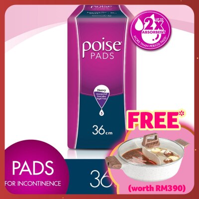 POISE Pads Incontinence Extra Long Plus+ Non Wing 10s - Heavy Bladder & Urine Leakage Protection