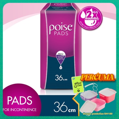 POISE - Pads Incontinence Extra Long Plus+ Non Wing 10s - Heavy Bladder & Urine Leakage Protection