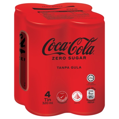 COCA-COLA - Rasa Asli Zero Sugar Can 4x320ml