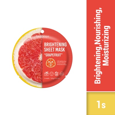 PUREDERM - Brightening Sheet Mask-Grapefruit 1s