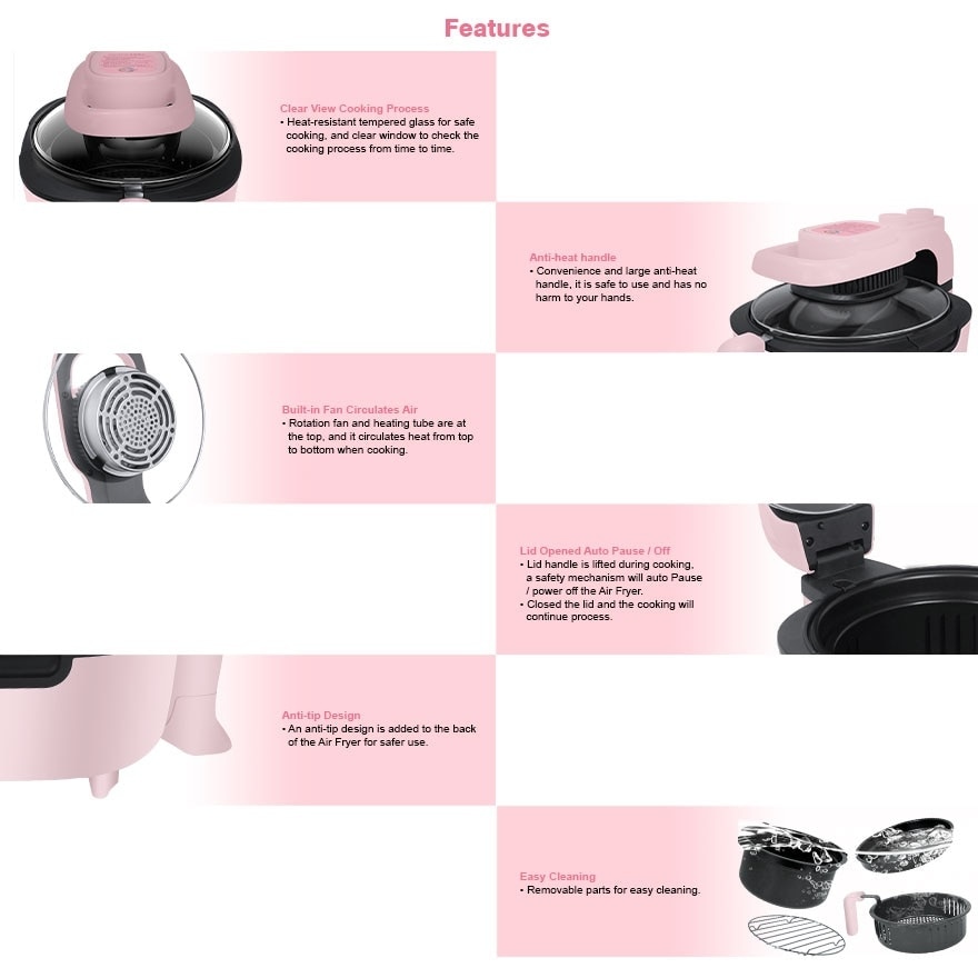 5 Liter XL Air Fryer NKD1100 PINK