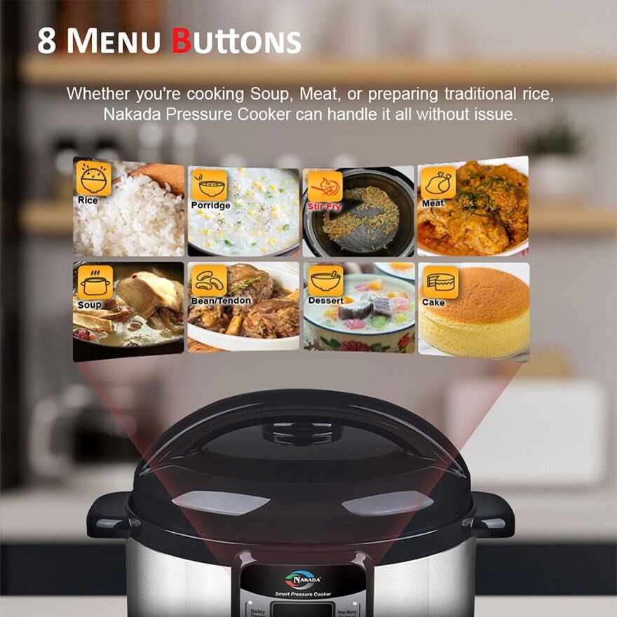 6 Liter Dual Pots Smart Pressure Cooker NKD6050