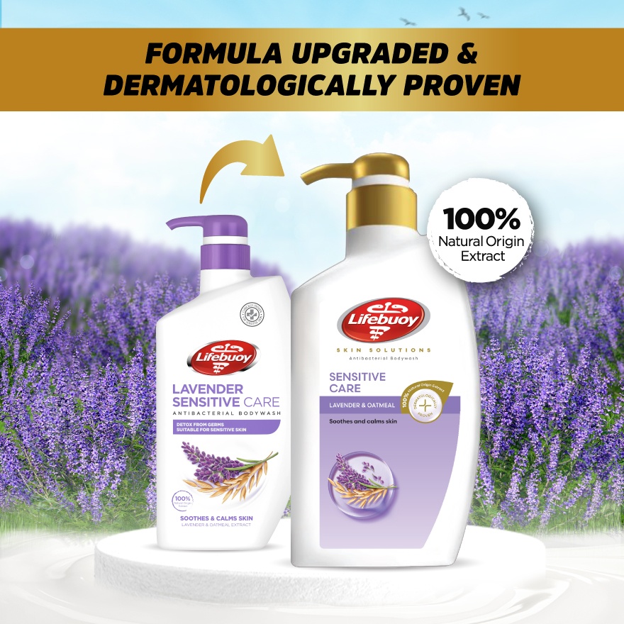 Body Wash Bottle Lavender Care 900ml