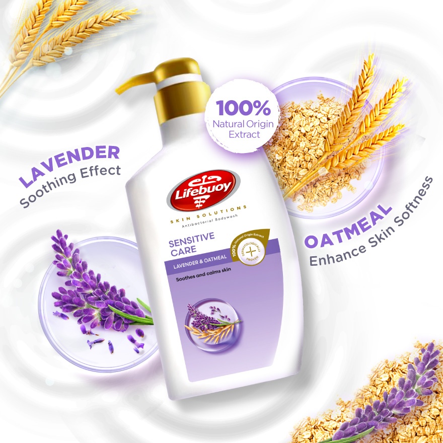 Body Wash Bottle Lavender Care 900ml