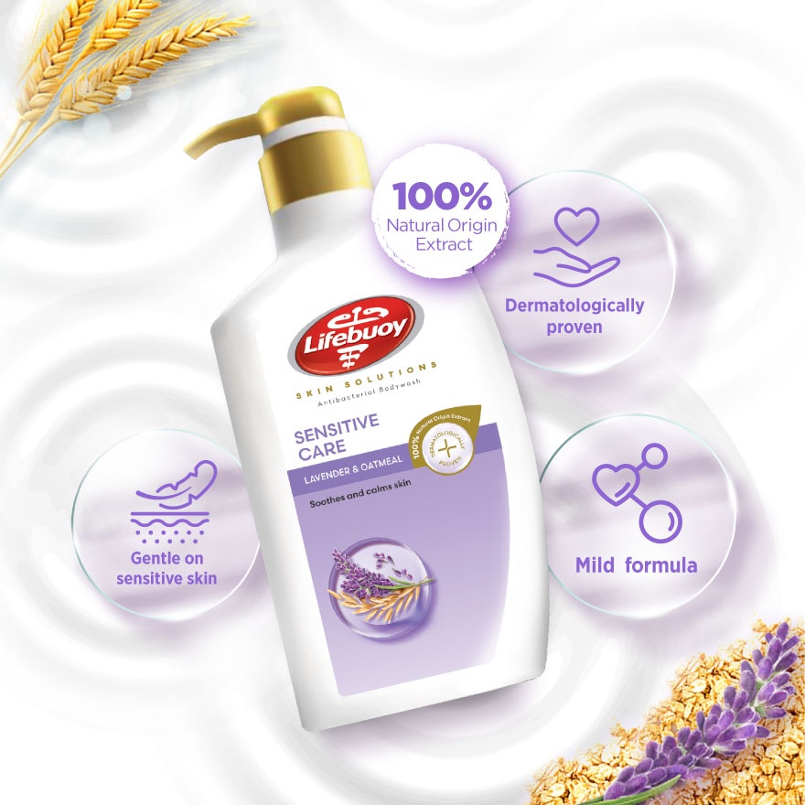 Body Wash Bottle Lavender Care 900ml