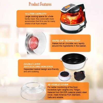 PRIMADA 14 Liter XXXL 3D Air Fryer PCR1220 Watsons Malaysia