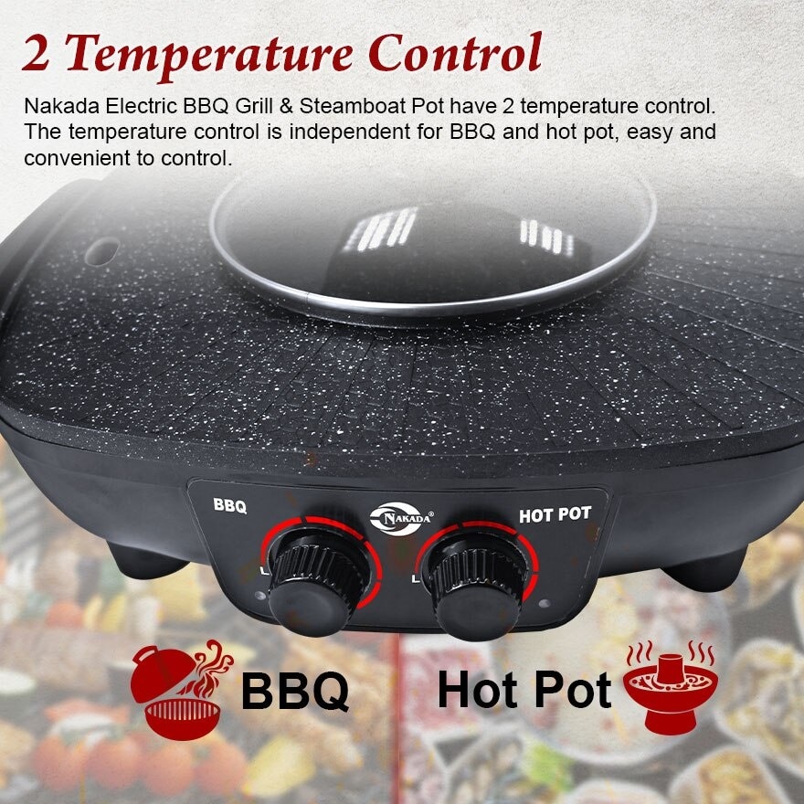 Electric BBQ Grill & Steamboat Pot FG046