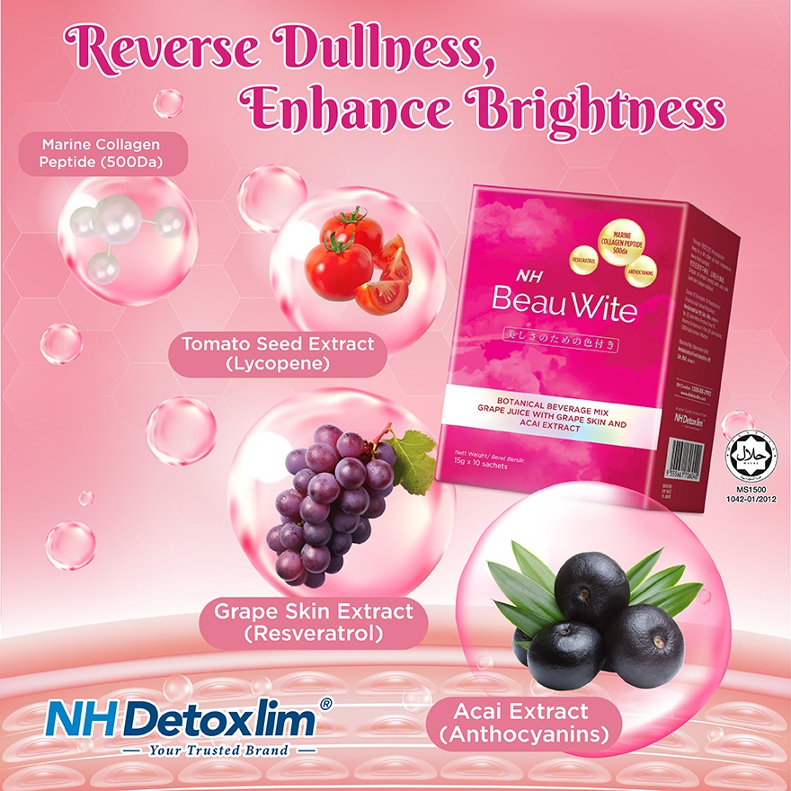 Beau Wite + Grape Skin & Acai Extract 15g X 10's