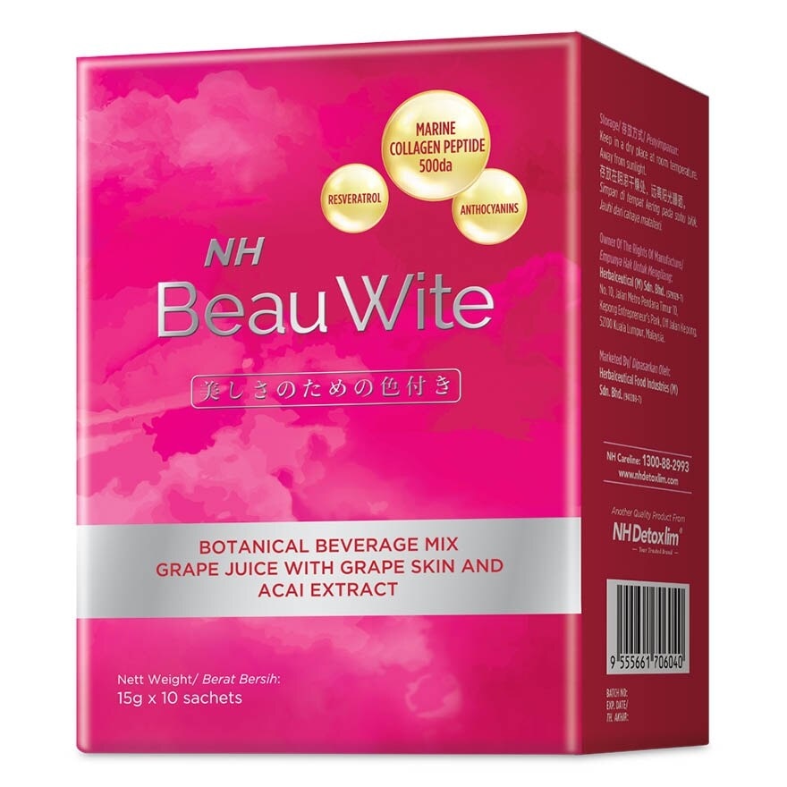 Beau Wite + Grape Skin & Acai Extract 15g X 10's