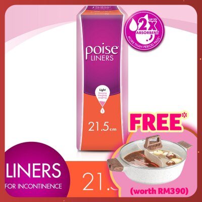 POISE Liners Incontinence Regular 21.5cm 2X10s - Light Bladder/Urine Leakage Protection