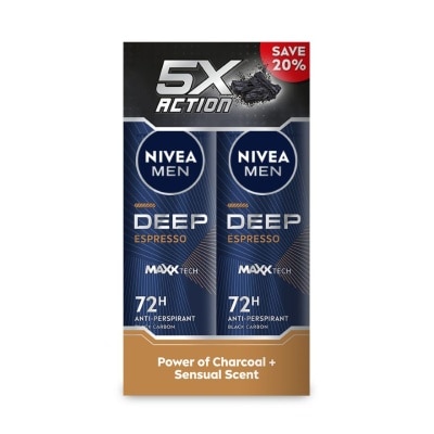 NIVEA FOR MEN DEEP Deodorant Espresso Spray 2x150ml