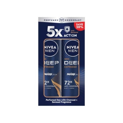 NIVEA FOR MEN - DEEP Deodorant Espresso Spray 2x150ml