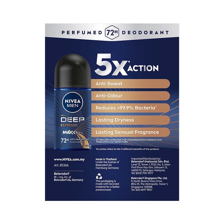 DEEP Deodorant Espresso Roll On Twin Pack 2x50ml