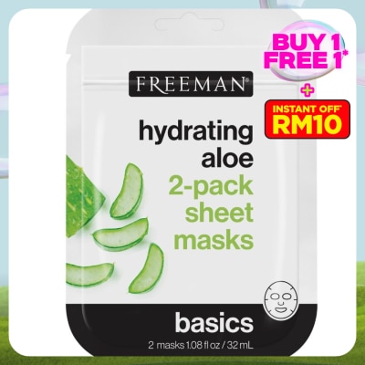 FREEMAN Basics Hydrating Aloe 2-Pack Sheet Masks 1s