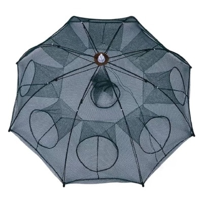 JIMART 8 Hole Fish Trap Cage Net Portable Nylon Automatic