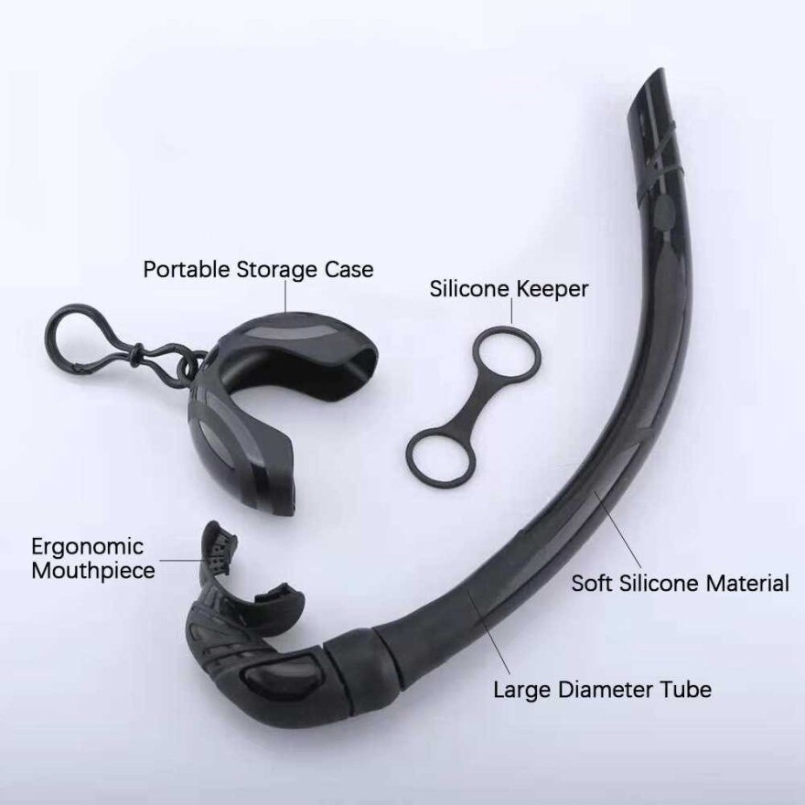 Silicone Foldable Snorkel w Compact Storage Case