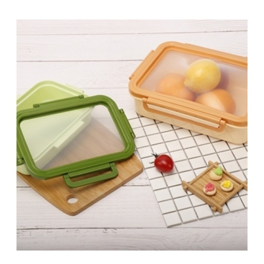 Food Container with Stretch Silicone Lunch Box Orange