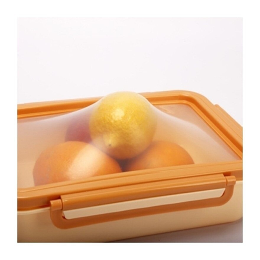 Food Container with Stretch Silicone Lunch Box Orange