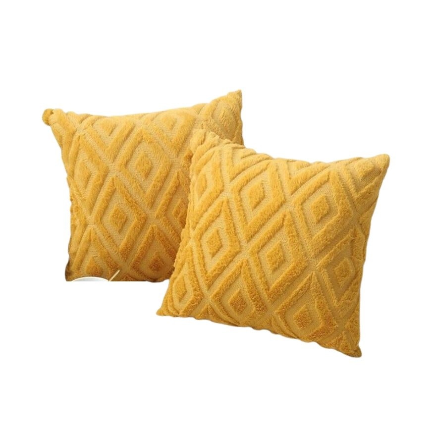 45cm Soft Plush Square Pillow Yellow