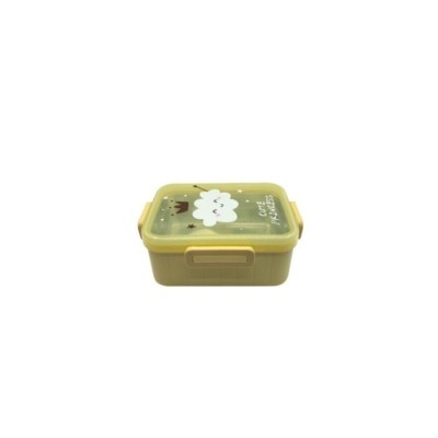 JIMART Lunch Box 1 Compartment With 1 Plastic Spoon Yellow