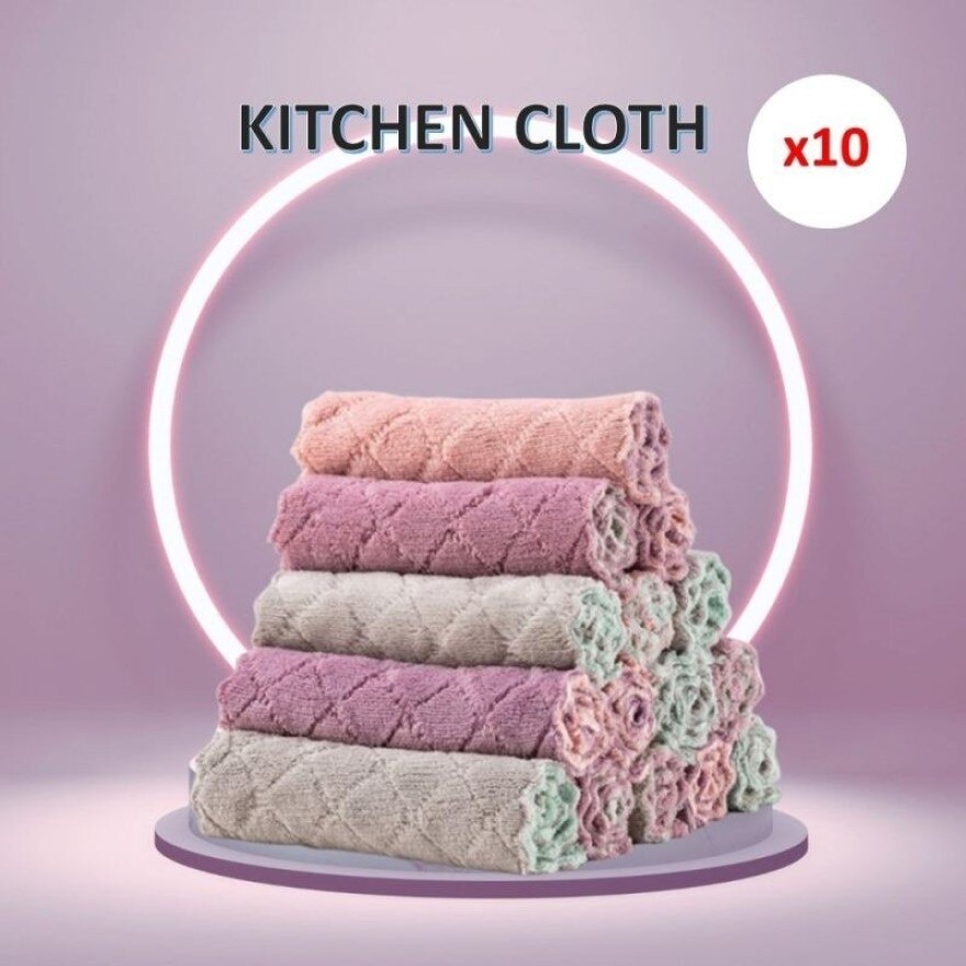 10 Pcs Soft Kitchen Cloth Kitchen Towel Wipe