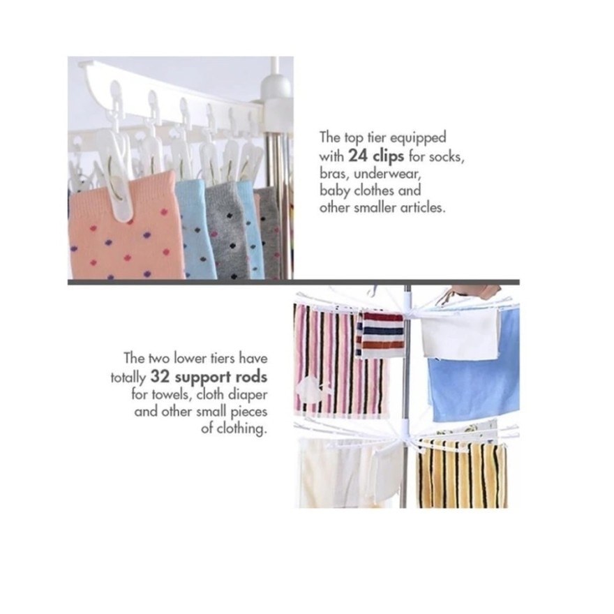 3 Tier Hang Clothes Laundry Rack