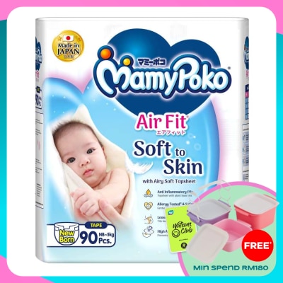 MAMYPOKO Baby Diapers Airfit Tape NB 90