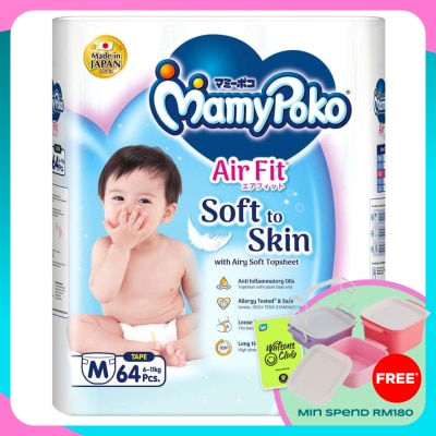 MAMYPOKO Baby Diapers Airfit Tape M64