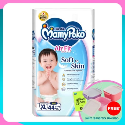 MAMYPOKO Baby Diapers Airfit Tape XL 44