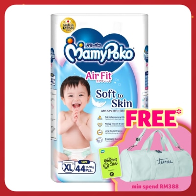 MAMYPOKO Baby Diapers Airfit Tape XL 44