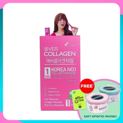 EVER COLLAGEN Collagen Time Apple Flavoured 3g x 10s