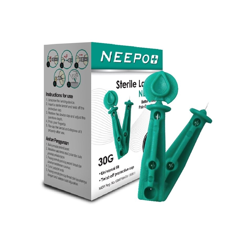 Neepo+ Sterile Lancets (Round Type) NLT-30G - 100pcs