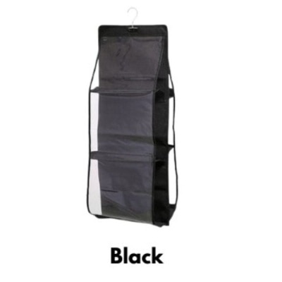 JIMART 6 Pocket Foldable Hanging Bag Hanger Black