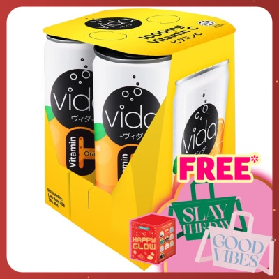 VIDA Vitamin C 1000mg Orange Sparkling Flavoured Drink 4x325ml