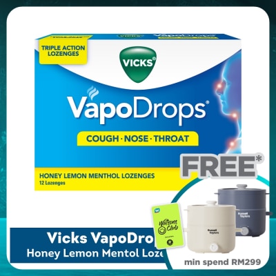 VICKS Vapodrops Honey Lemon 12s